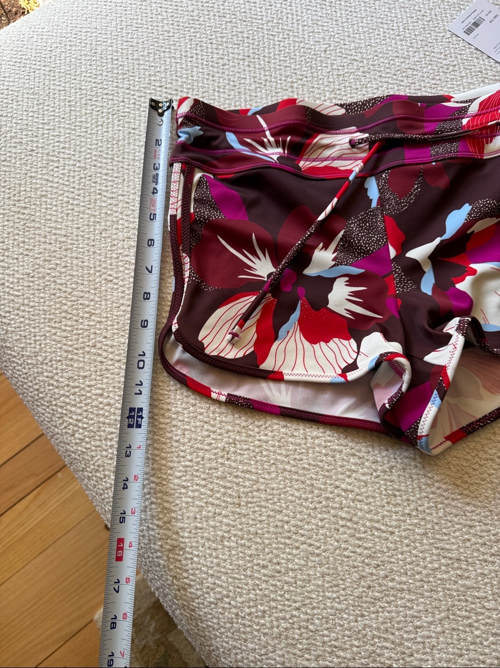 Athleta Burgundy Floral Tankini with Matching Swim Shorts NWT 34D / 34DD -XXS - Picture 9 of 11